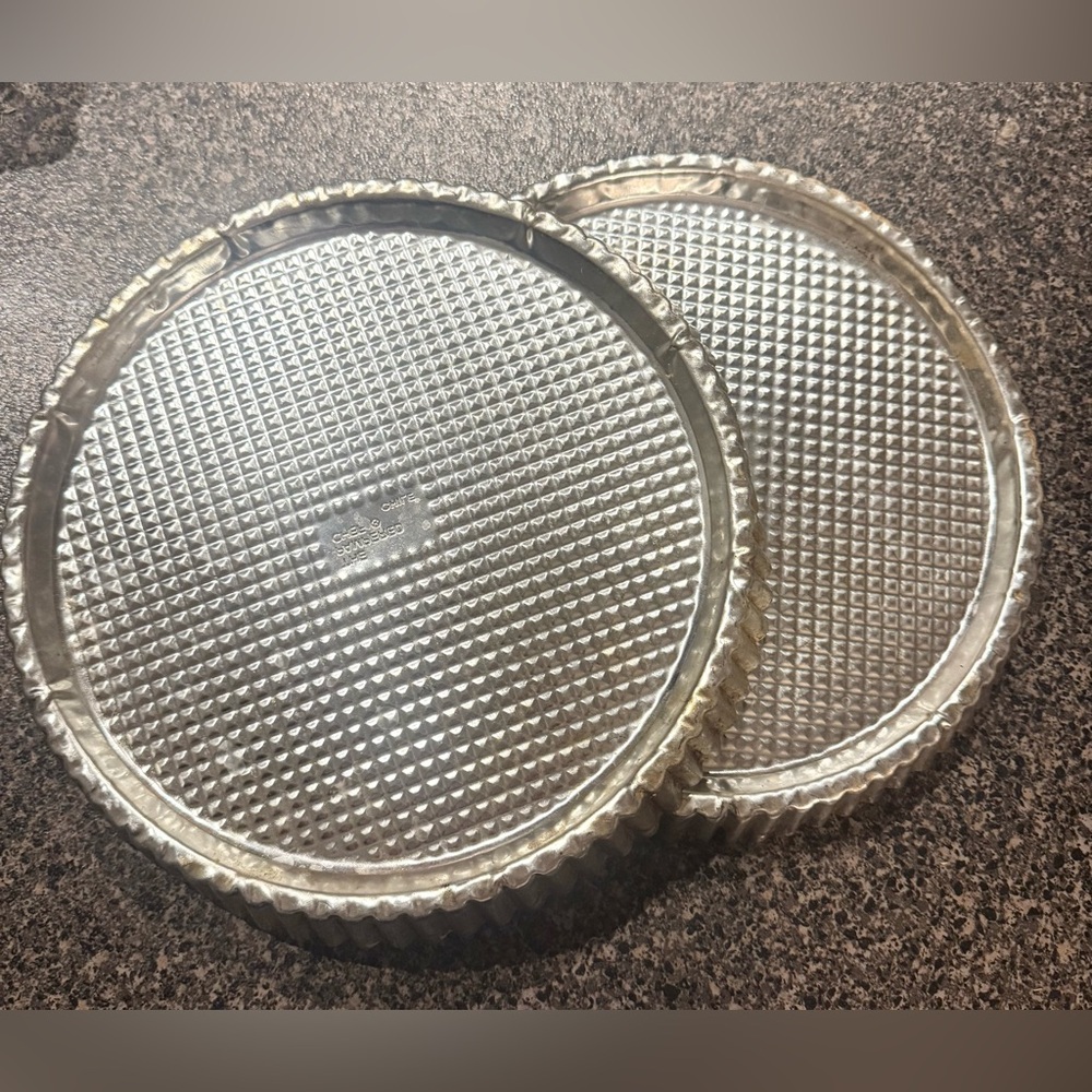 Pampered Chef Flans Tarte Torte Quiche Pan Fluted 10" Set of 2